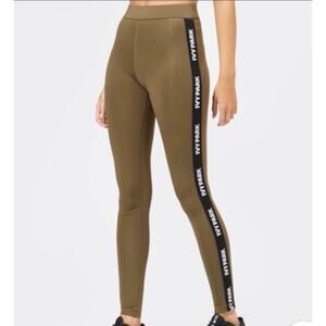 IVY PARK Leggings Women’s Medium Green Logo Taped Side Stripe Streetwear Beyoncé